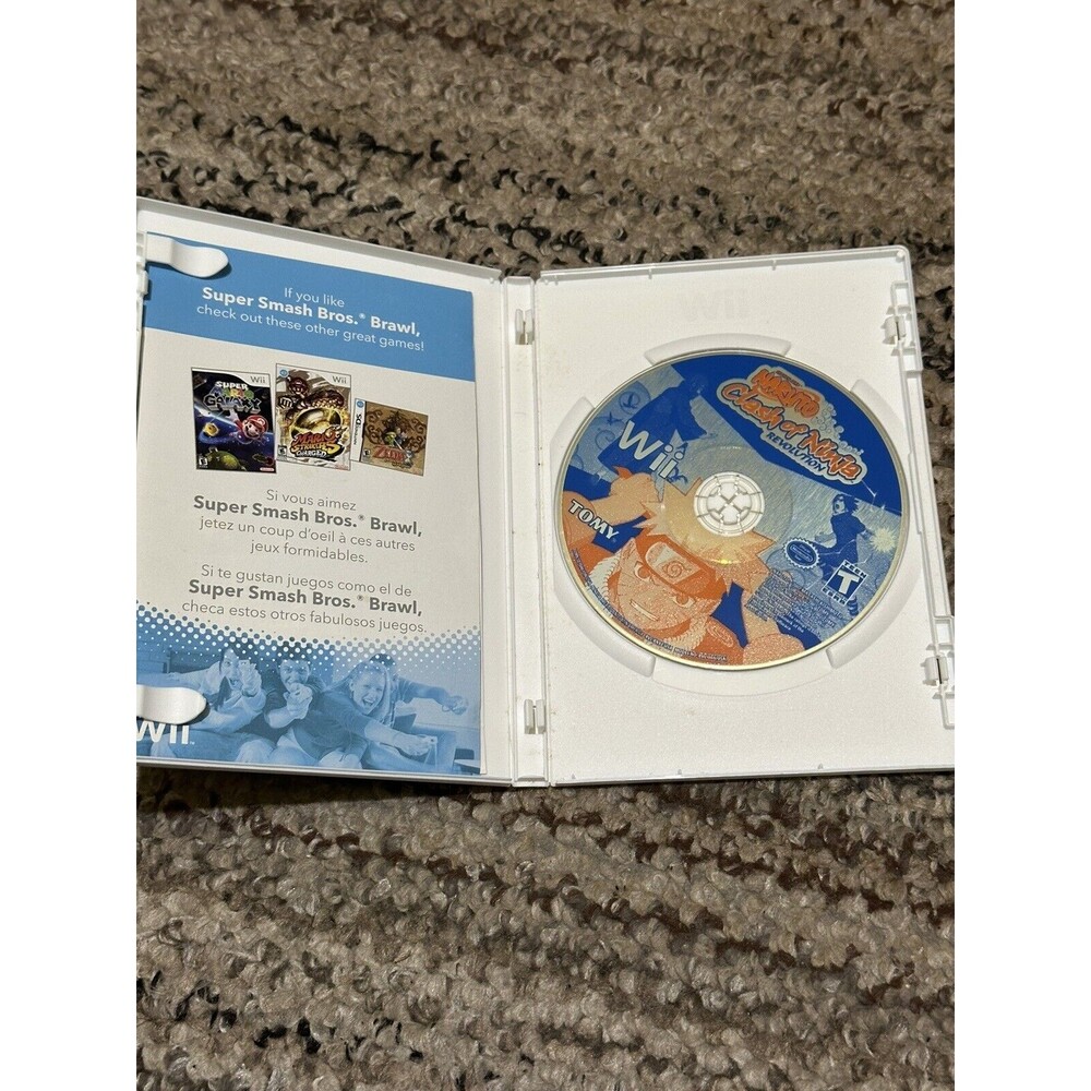 Wii Naruto Clash‎ Of Ninja Revolution W/ Super Mario Bros Brawl Case